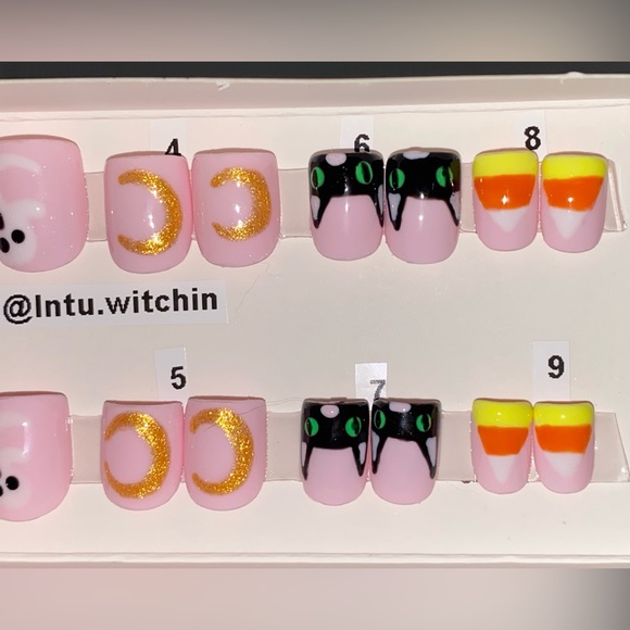 Handmade press on nails // short square - Picture 4 of 11